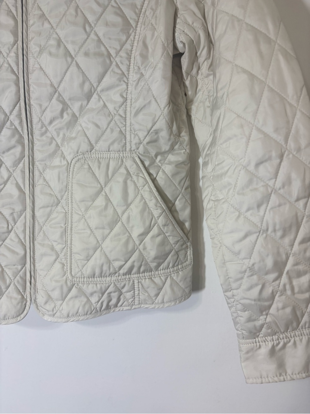 Banana Republic Quilted Womens Ivory Equestrian Corduroy Collar Jacket Sz M - Picture 4 of 14